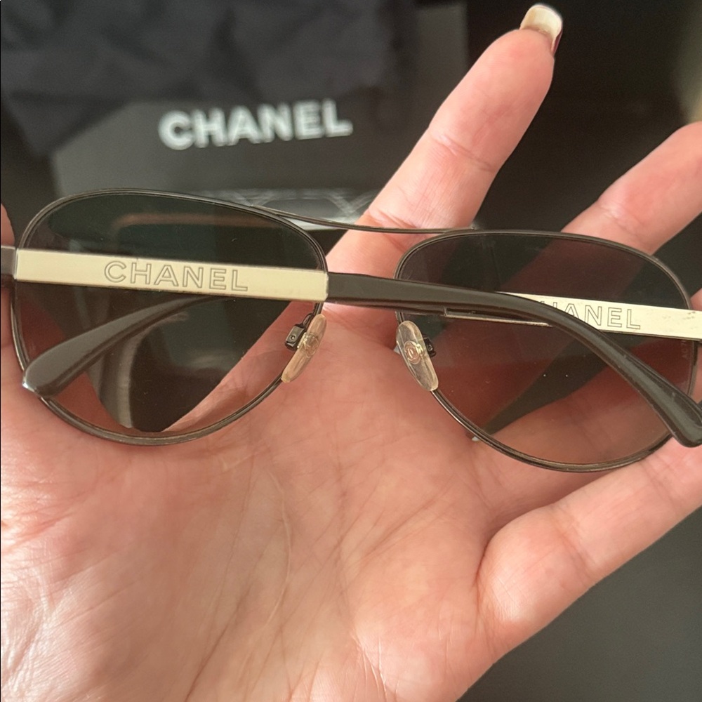 CHANEL Dark Brown Aviator Sunglasses - Picture 4 of 16